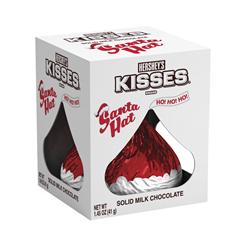 1.45 oz Seasonal Hershey’s Kisses Brand Solid Milk Chocolate Santa Hat